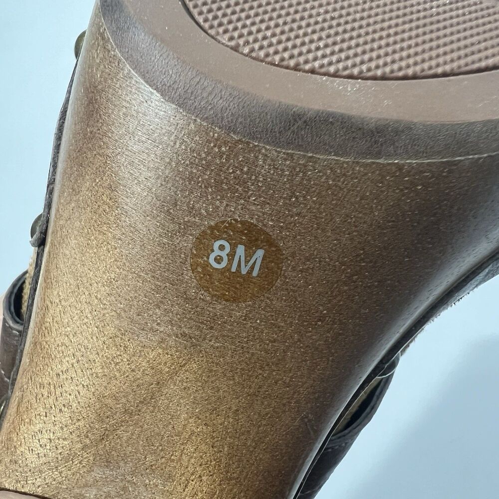 REVOLVE Ralph Lauren Brown Suede Studded Leather Clog Mules with Ring Accent - Picture 9 of 9